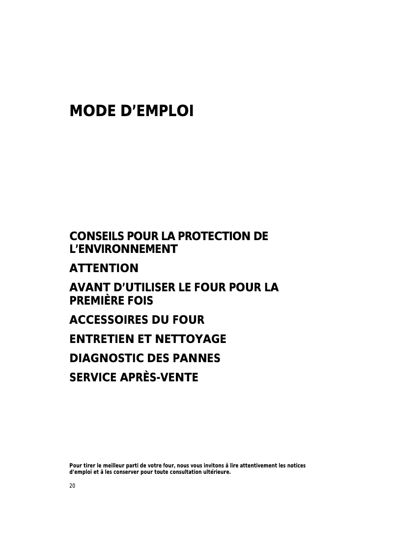 Page 1 de la notice Manuel utilisateur Ignis AKS 142ix