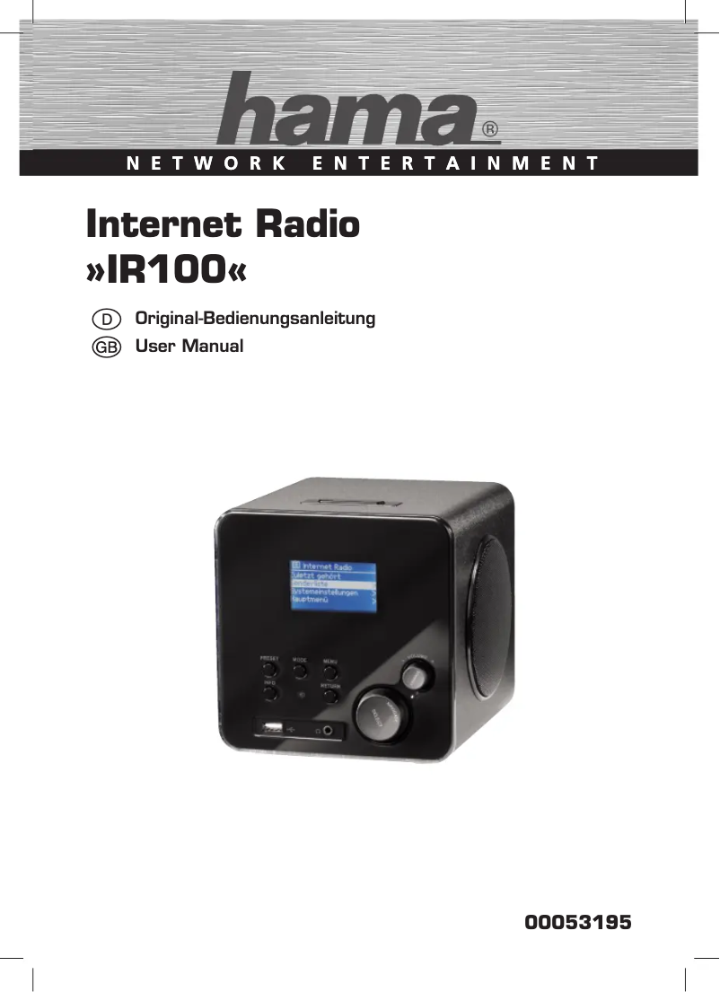 Page n°1 - Manuel utilisateur Hama IR100