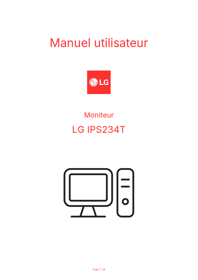 Page n°1 - Manuel utilisateur LG IPS234T