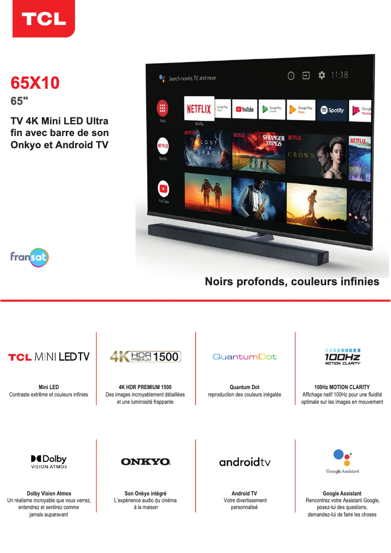 Página 1 del manual Etiqueta energética TCL 65X10