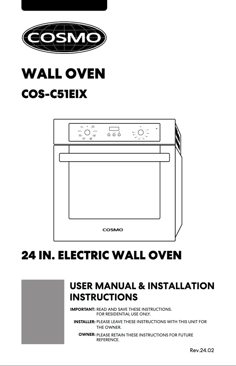 Image de la première page du manuel de l'appareil COS-C51EIX