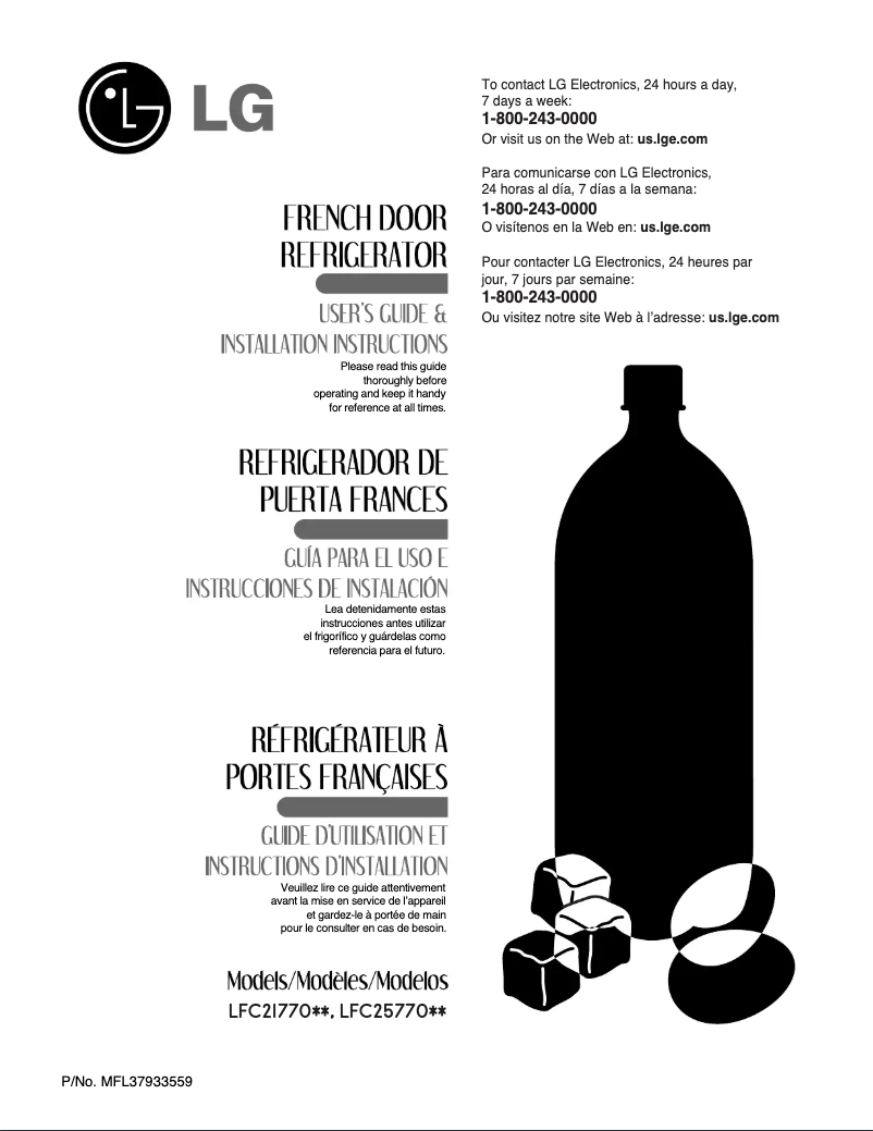 Page 1 de la notice Manuel utilisateur LG LFC25770TT