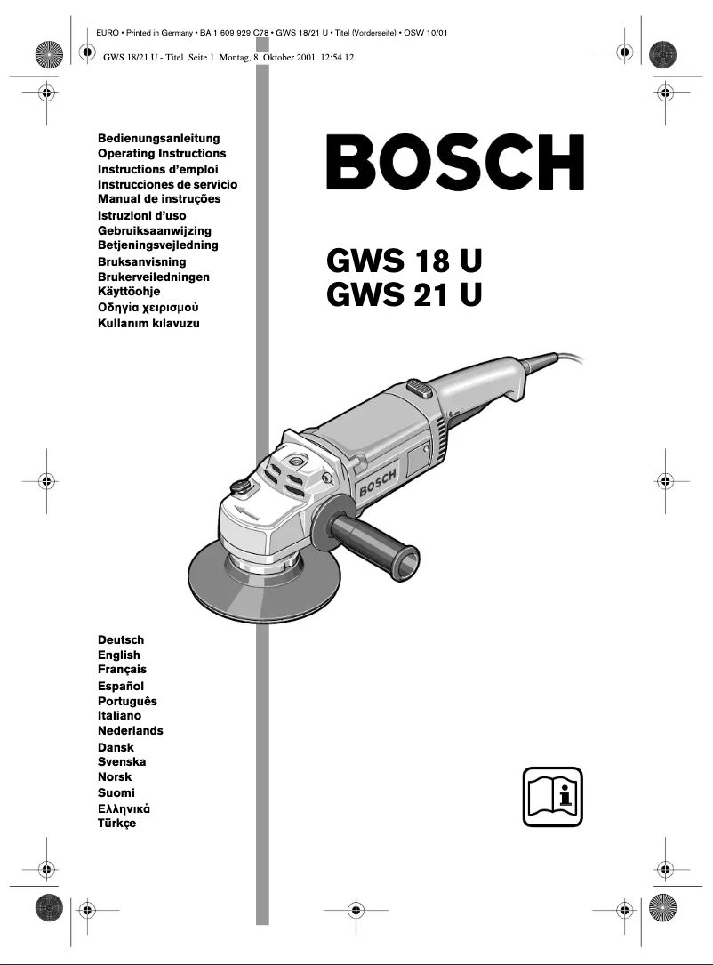 Page n°1 - Manuel utilisateur Bosch GWS 21 U Professional