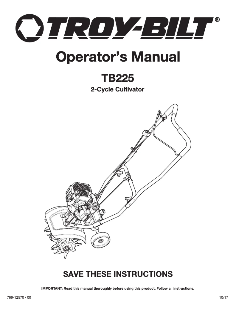 Image de la première page du manuel de l'appareil TB225