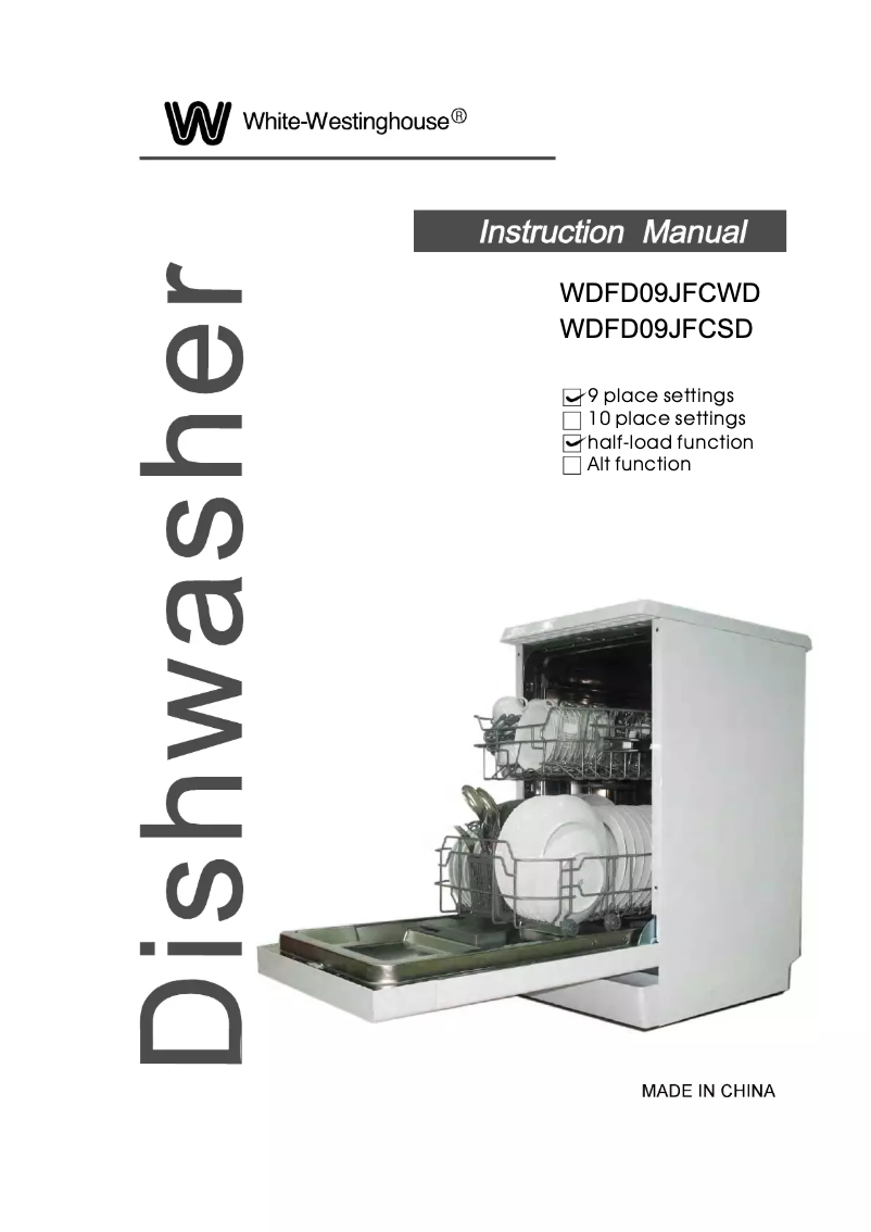 Page n°1 - Manuel utilisateur White-Westinghouse WDFD09JFCWD