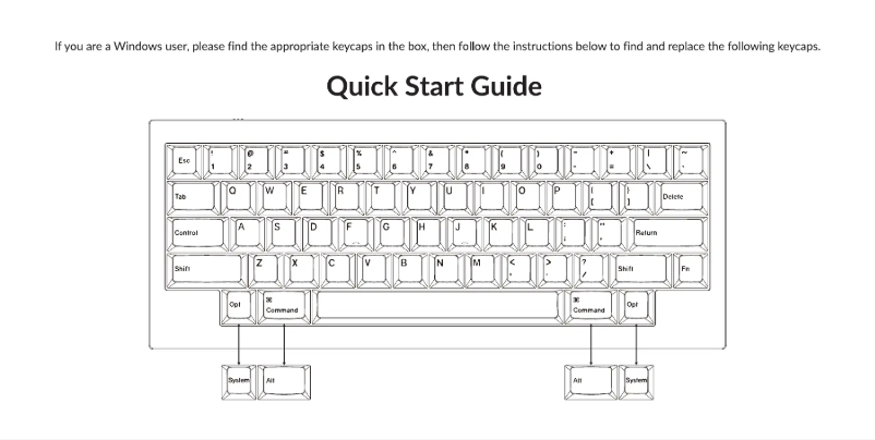 Page 1 de la notice Guide de démarrage rapide Keychron Q60