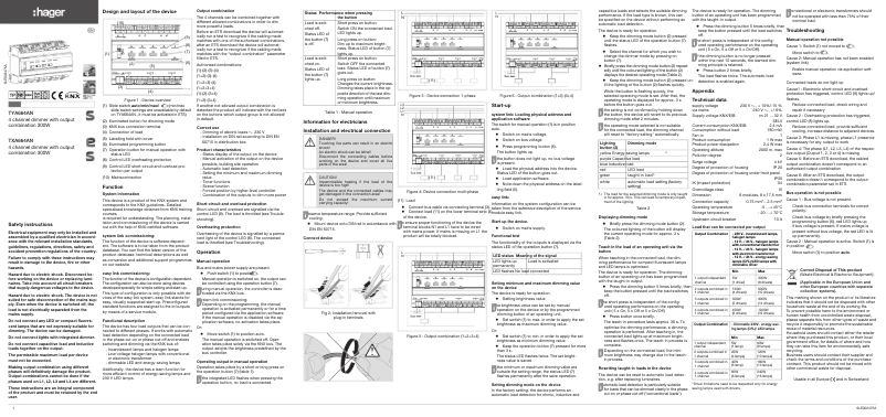 Page 1 de la notice Manuel utilisateur Hager TXA664AN