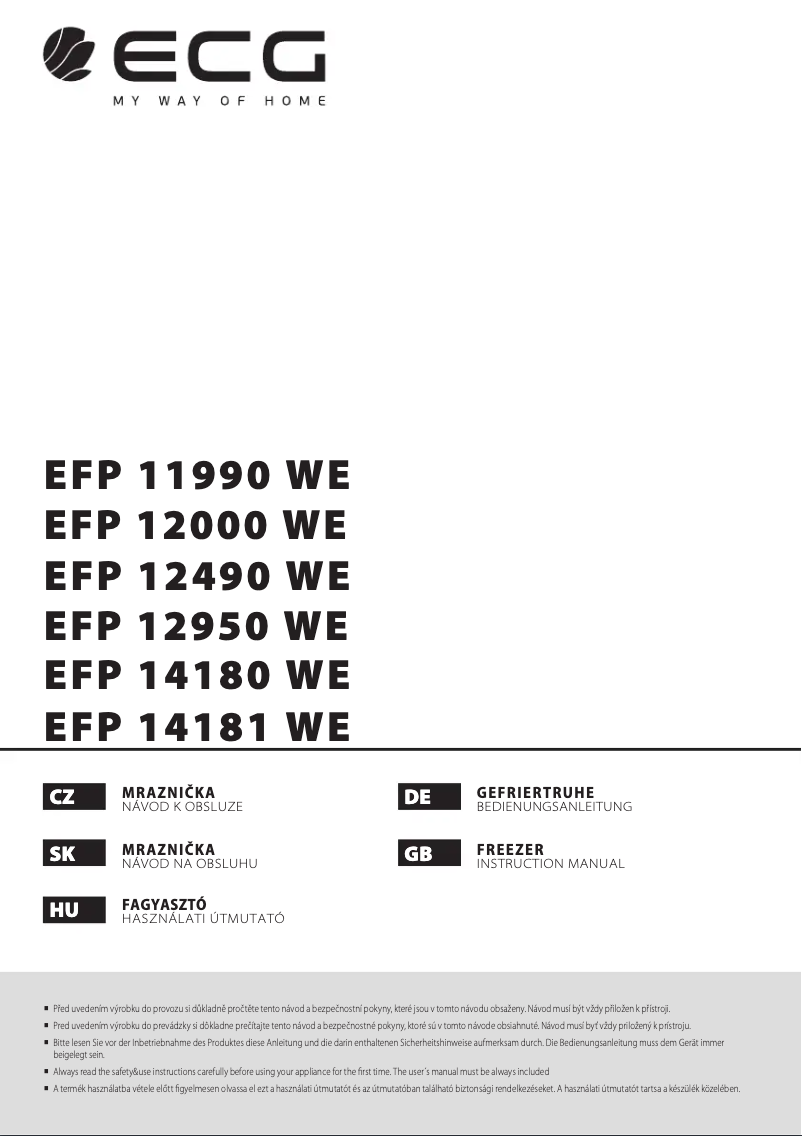 First page image of the manual for EFP 12490 WE