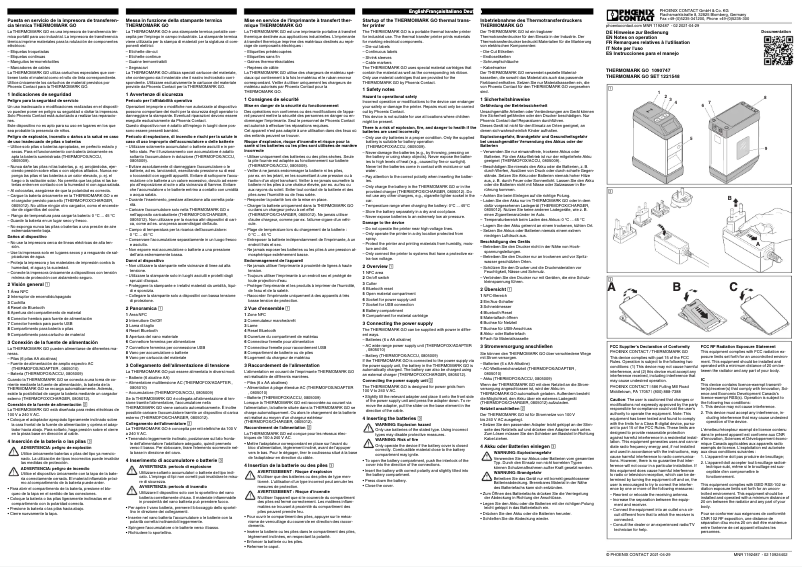 Page 1 de la notice Manuel utilisateur Phoenix THERMOMARK GO