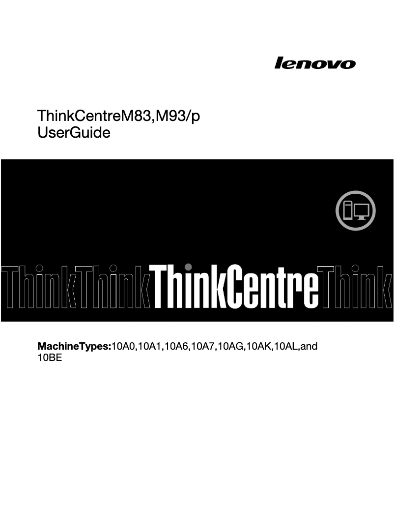 Page 1 de la notice Manuel utilisateur Lenovo ThinkCentre M83 Tower