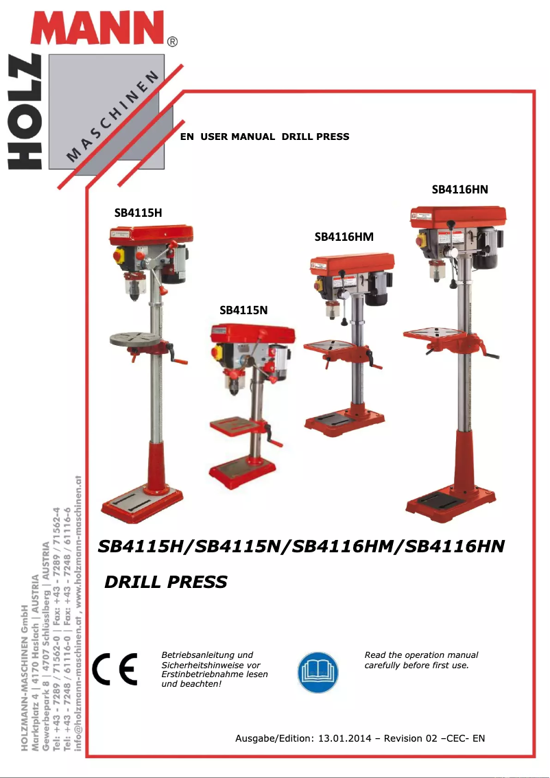 Page n°1 - Manuel utilisateur Holzmann SB 4116HN