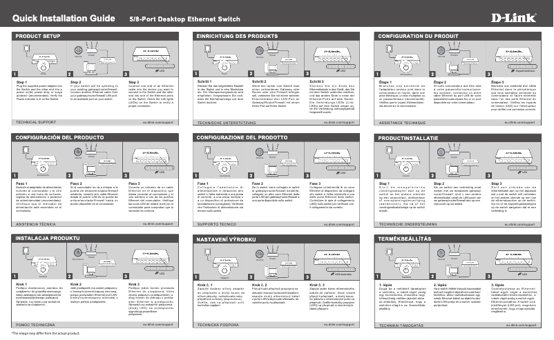 Page 1 de la notice Guide d'installation D-Link DGS-108GL