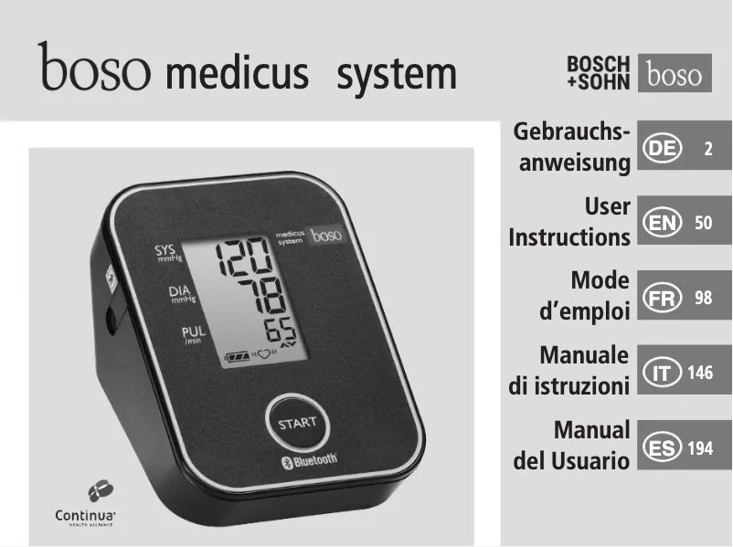 Page n°1 - Manuel utilisateur Boso Medicus System