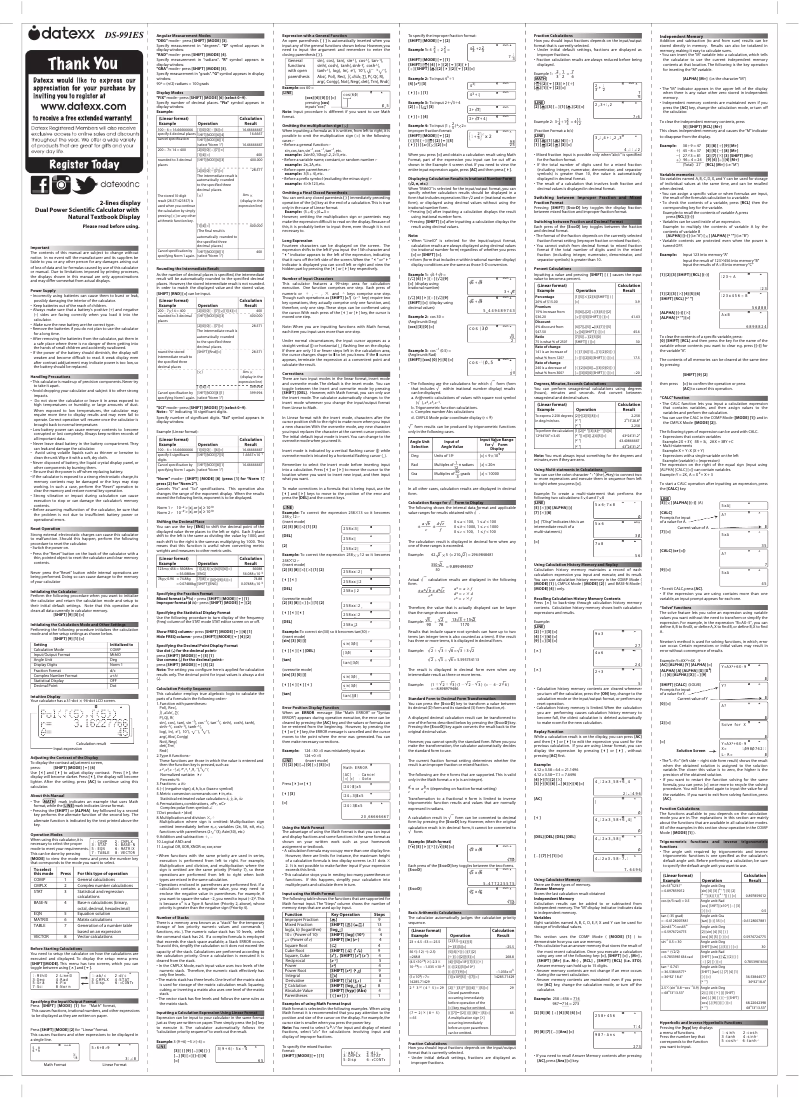 Page 1 de la notice Manuel utilisateur Datexx DS-991ES