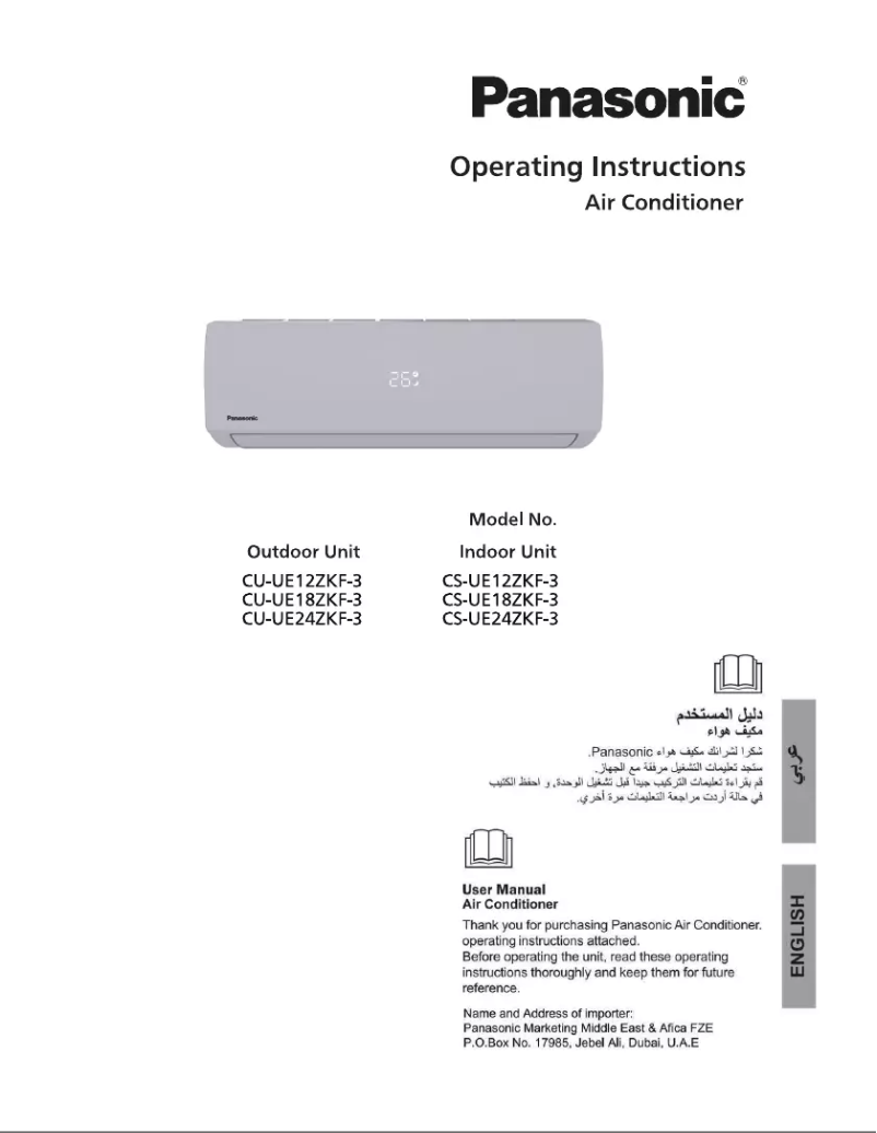 Page 1 de la notice Manuel utilisateur Panasonic CS-UE12ZKF-3