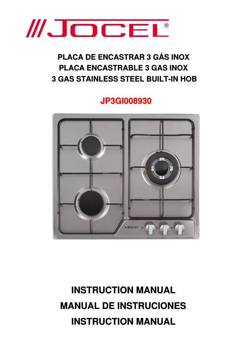 Page 1 de la notice Manuel utilisateur Jocel JP3GI008930