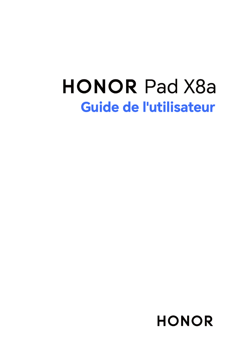 Page n°1 - Guide de démarrage rapide Honor Pad X8a
