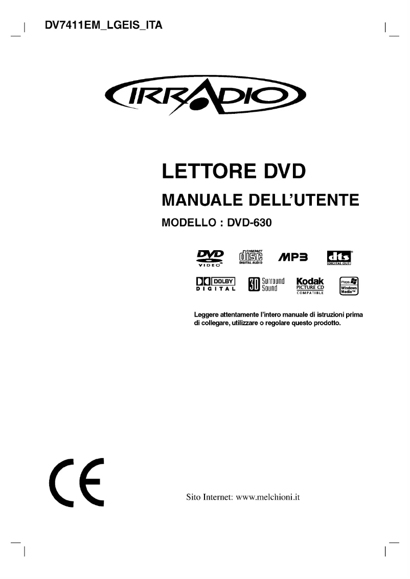 Page n°1 - Manuel utilisateur LG DVD-630