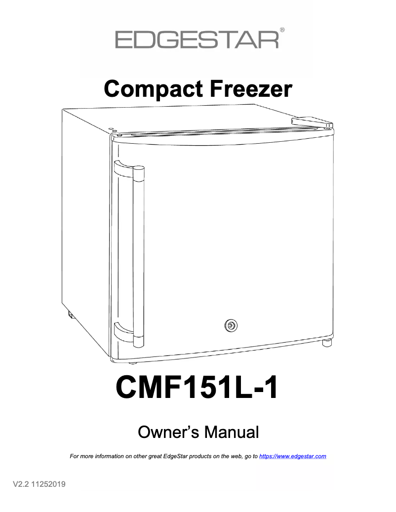 Página 1 del manual Guía de instalación EdgeStar CMF151L-1