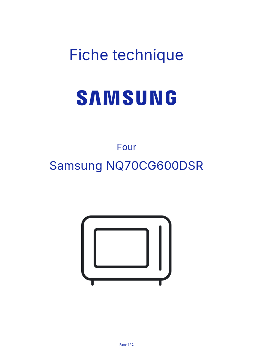Image de la première page du manuel de l'appareil NQ70CG600DSR