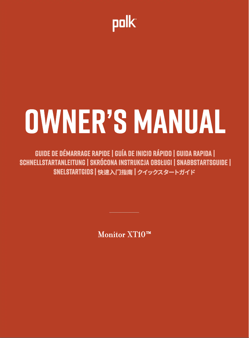 Page n°1 - Manuel utilisateur Denon Monitor XT10