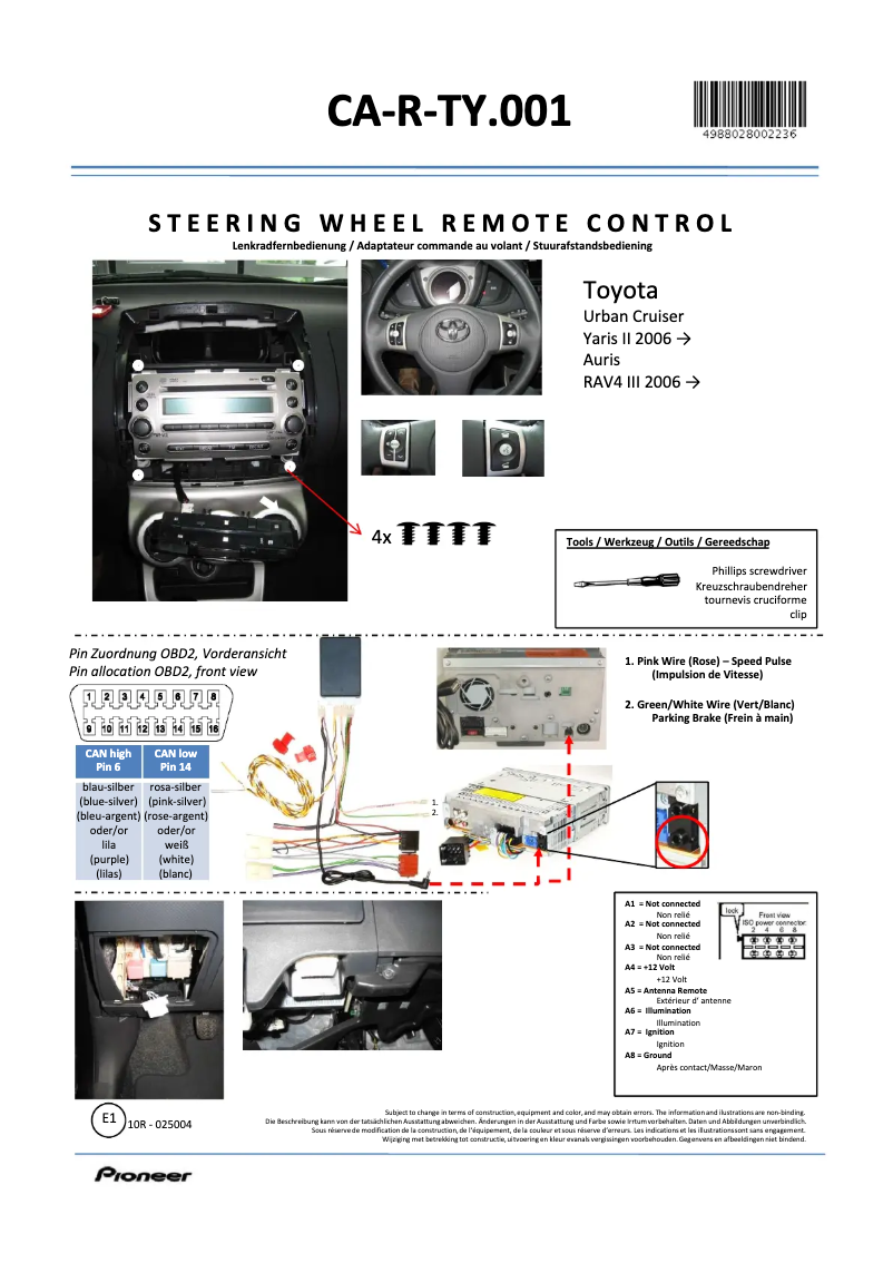 Image de la première page du manuel de l'appareil CA-R-TY.001