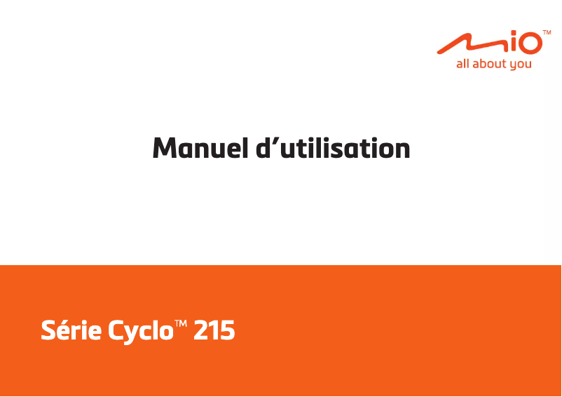 Page 1 de la notice Manuel utilisateur Mio Cyclo 215HC