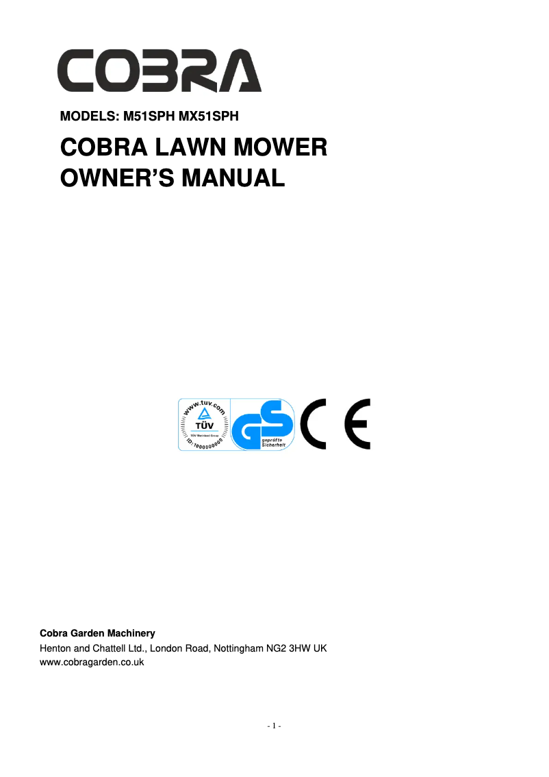 Página 1 del manual Manual de usuario Cobra M51SPH