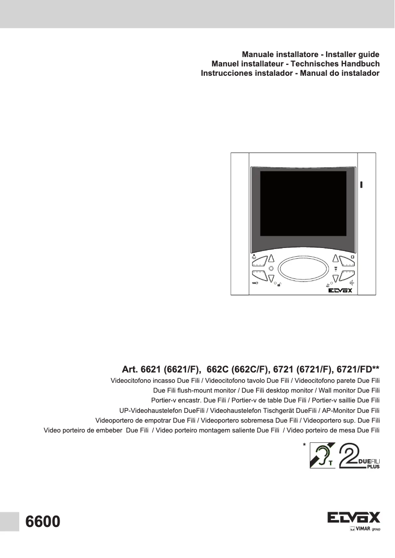 Page n°1 - Manuel utilisateur Vimar ELVOX 6621