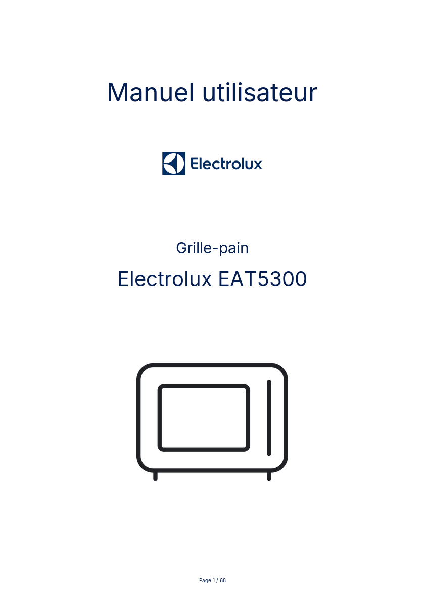 Image de la première page du manuel de l'appareil EAT5300