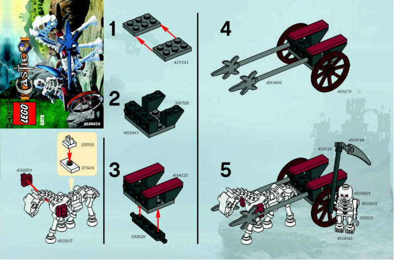 Page 1 de la notice Manuel utilisateur Lego Skeleton Chariot