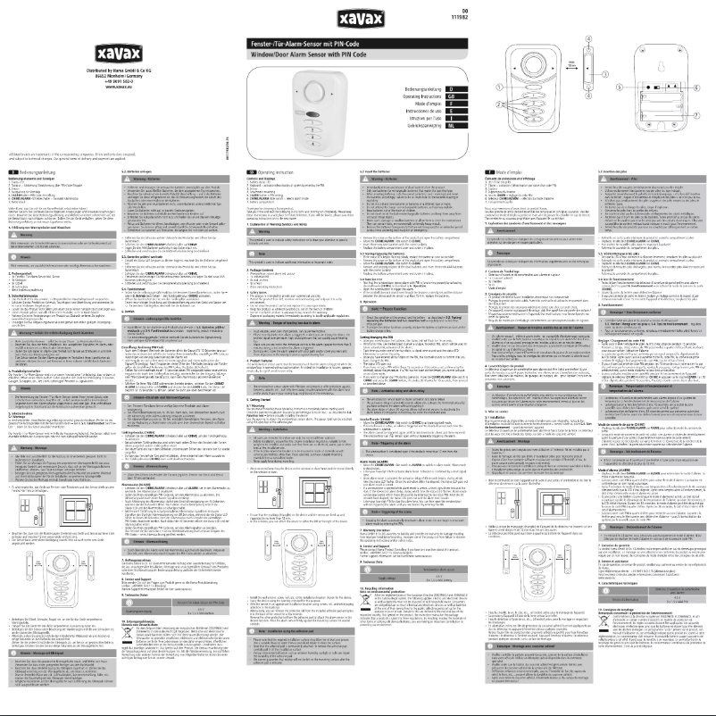 Image de la première page du manuel de l'appareil 00111982