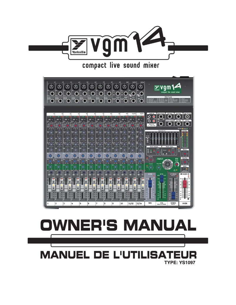 Image de la première page du manuel de l'appareil VGM14