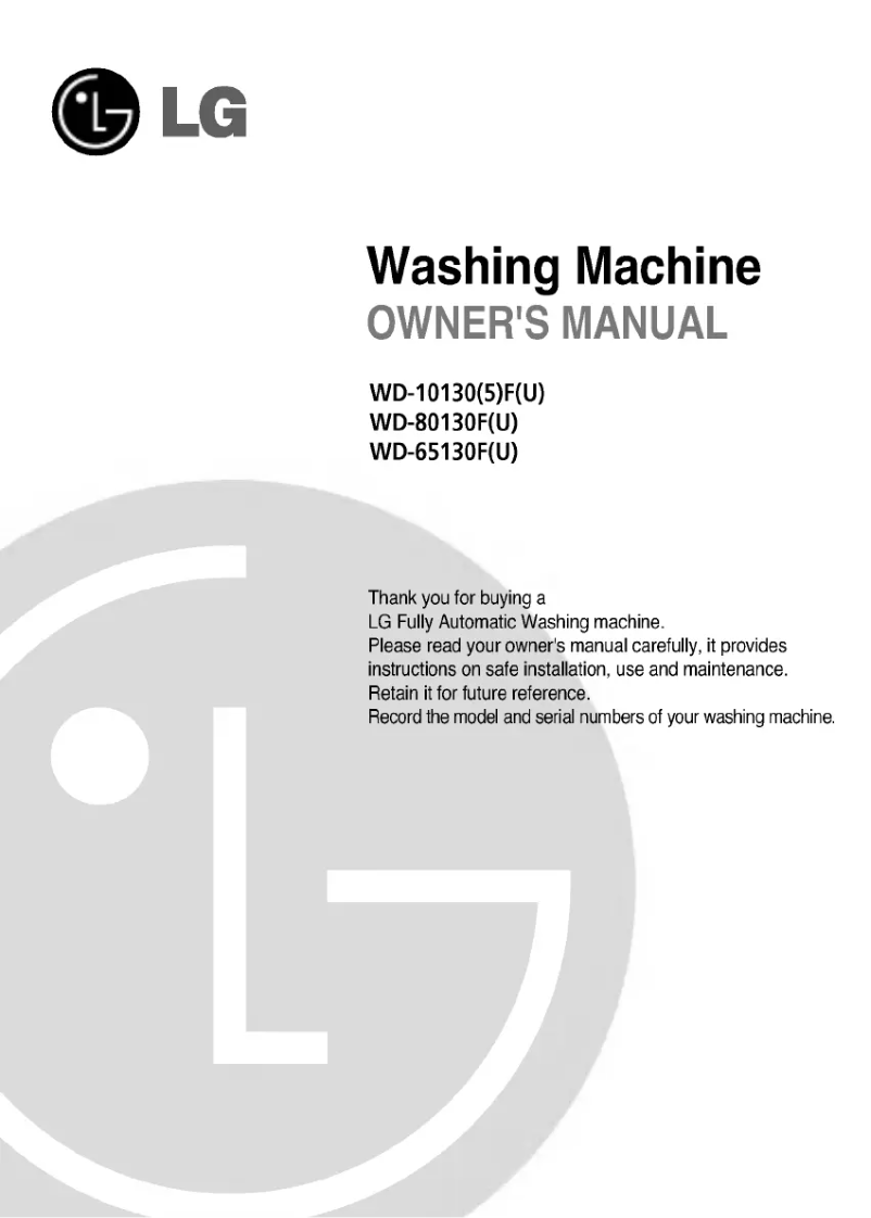 Page n°1 - Manuel utilisateur LG WD-65130FU
