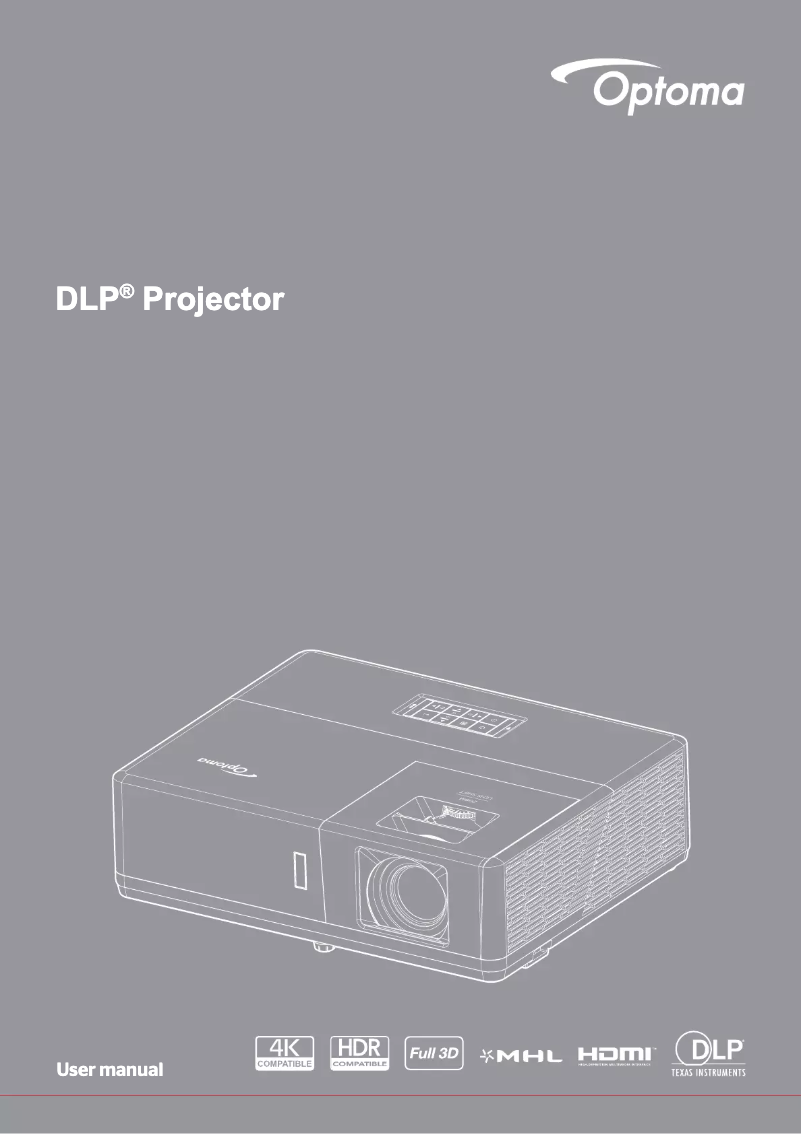 Page 1 de la notice Manuel utilisateur Optoma ZH506