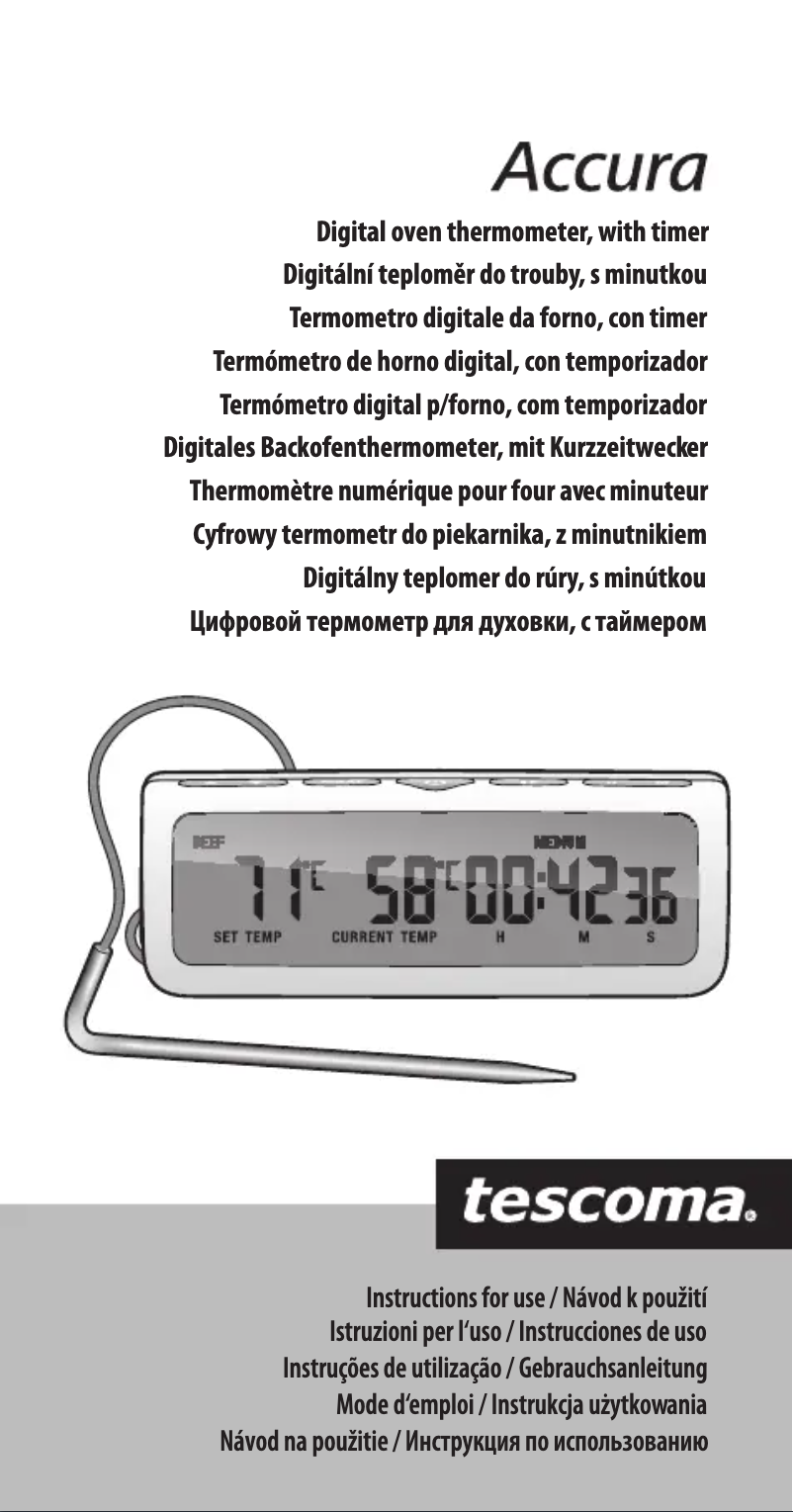 Page 1 de la notice Manuel utilisateur Tescoma Accura