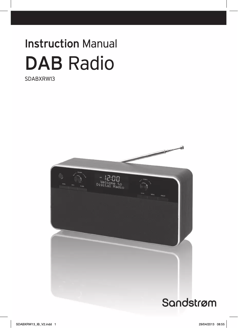 Page 1 de la notice Manuel utilisateur Sandstrøm SDABXRW13