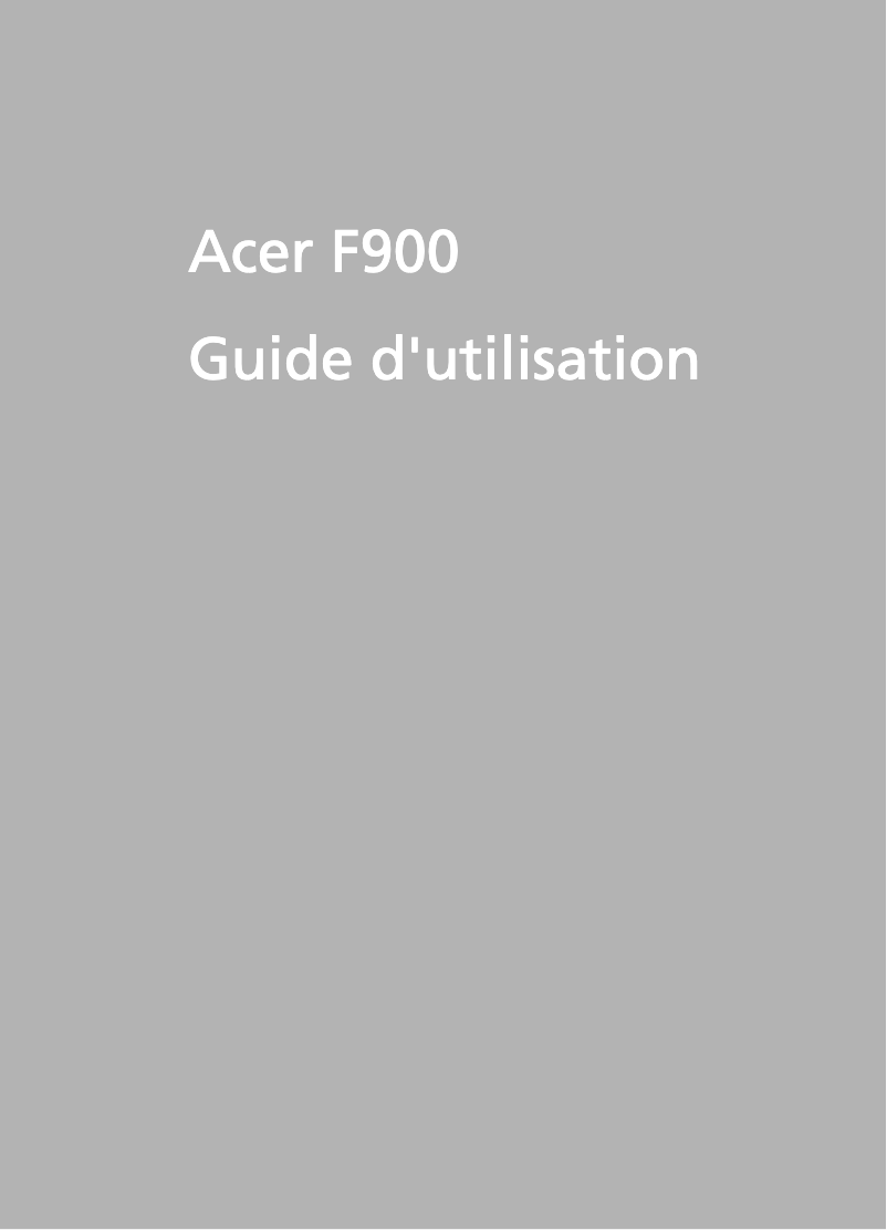 Image de la première page du manuel de l'appareil Tempo F900