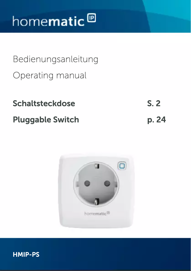 Page 1 de la notice Manuel utilisateur Homematic IP HmIP-PS