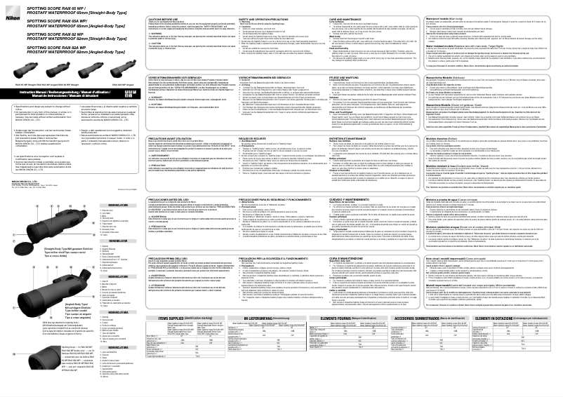 Página 1 del manual Manual de usuario Nikon RAIII 65A WP Angled