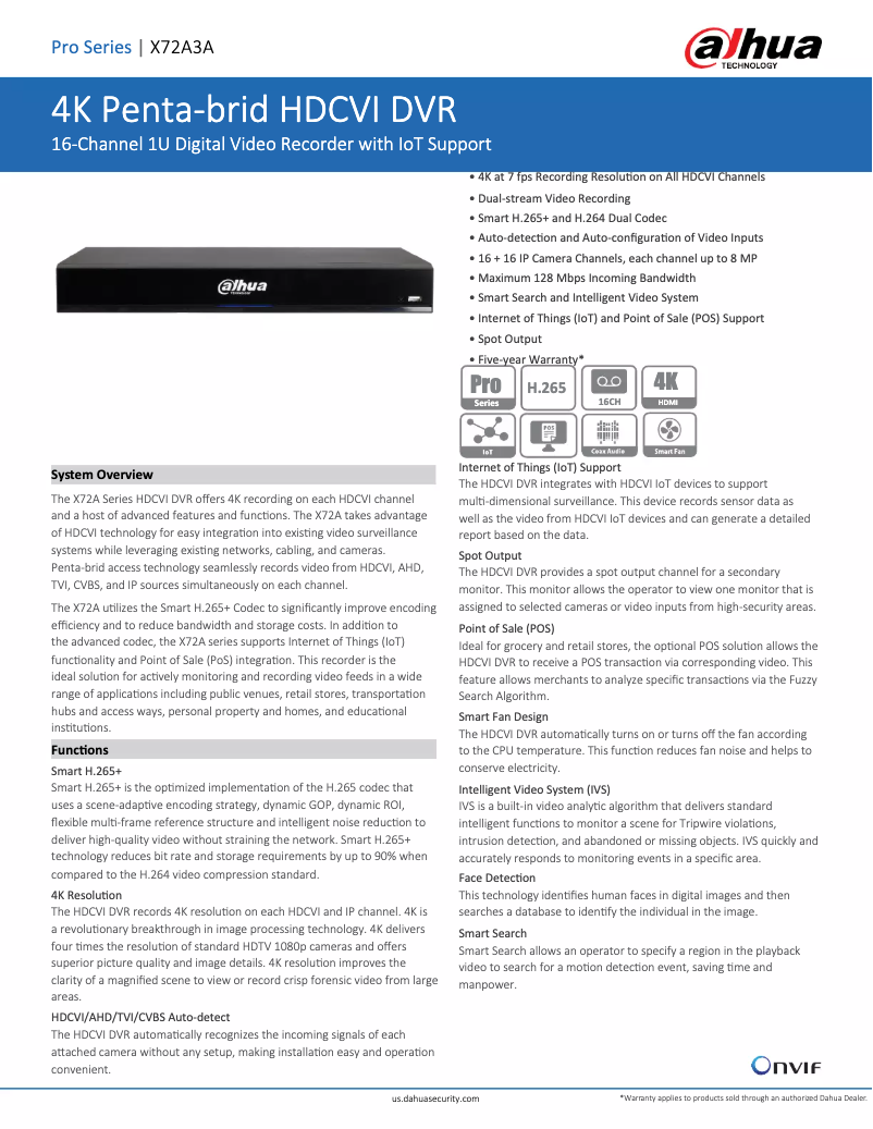 Page n°1 - Manuel utilisateur Dahua Technology Pro Series X72A3A