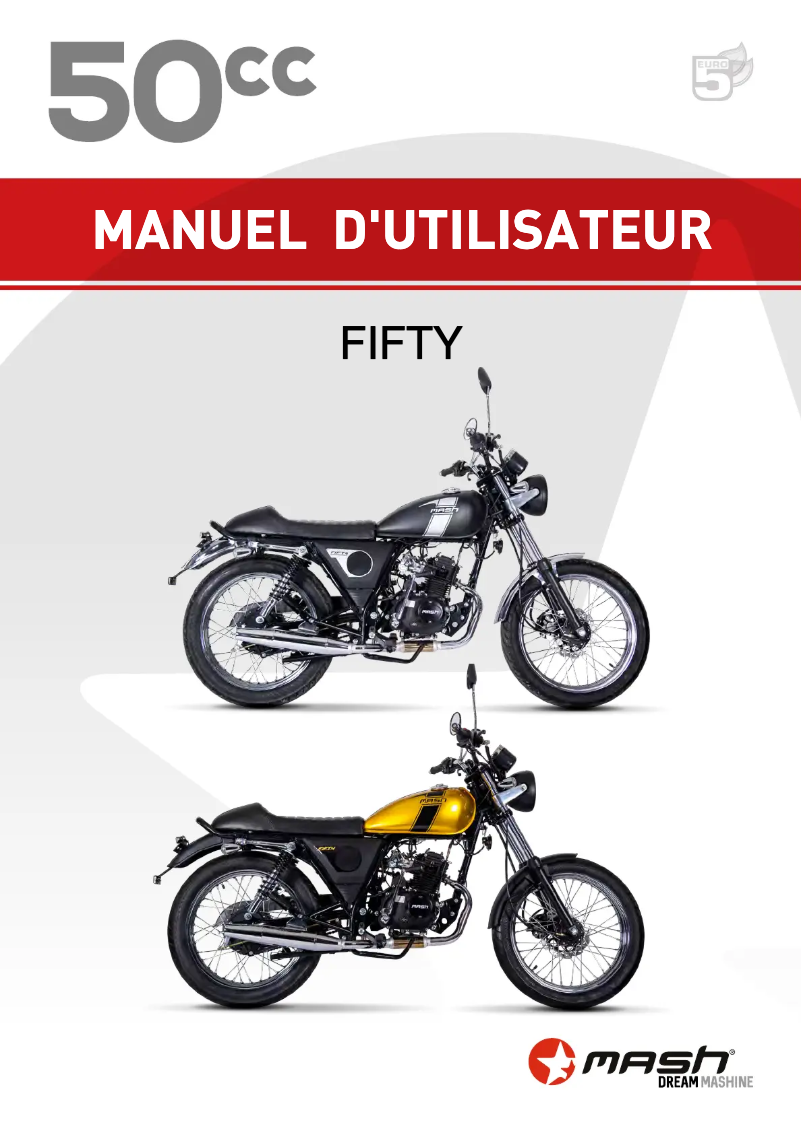 Image de la première page du manuel de l'appareil Fifty 50cc (2022)