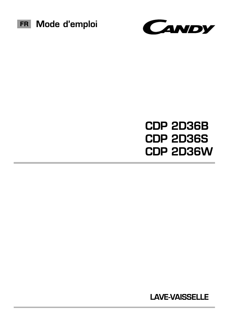 Image de la première page du manuel de l'appareil CDP 2D36W