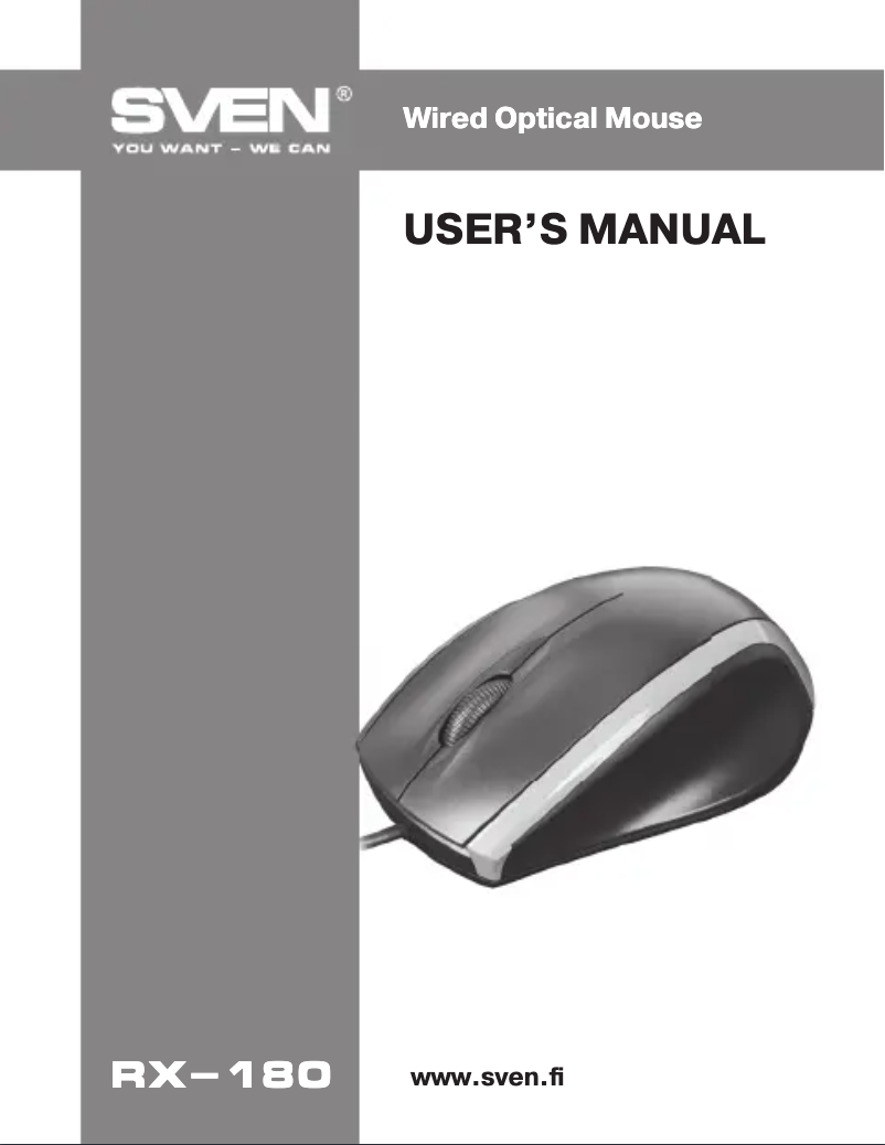 Page 1 de la notice Manuel utilisateur Sven RX-180