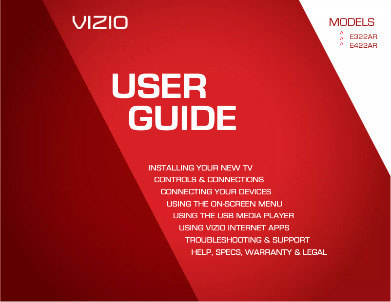 Page n°1 - Manuel utilisateur VIZIO E322AR
