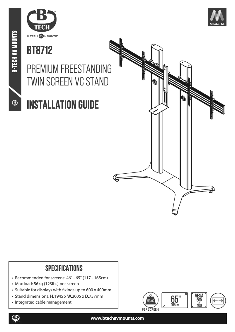 Page n°1 - Manuel utilisateur B-Tech BT8712