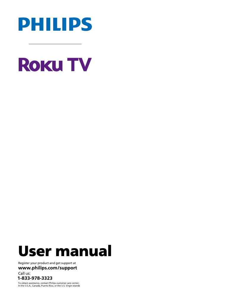 Image de la première page du manuel de l'appareil Roku 50PUL6643