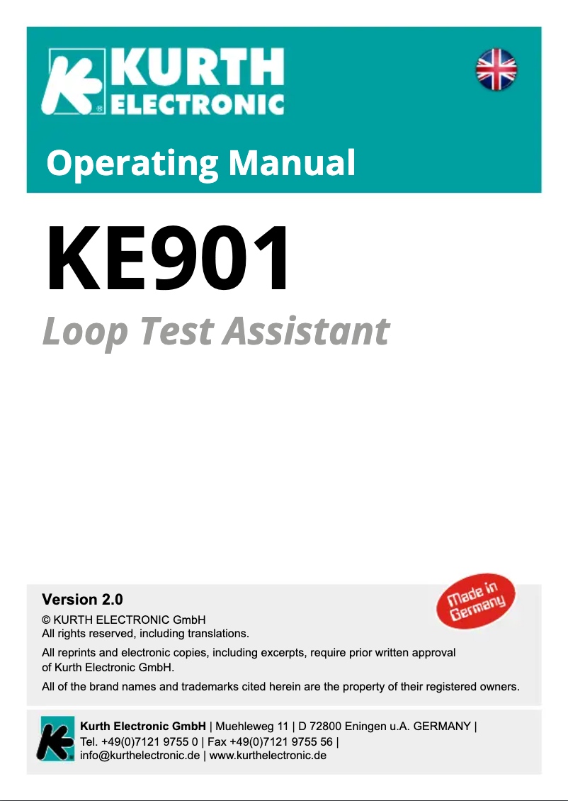 Image de la première page du manuel de l'appareil KE901