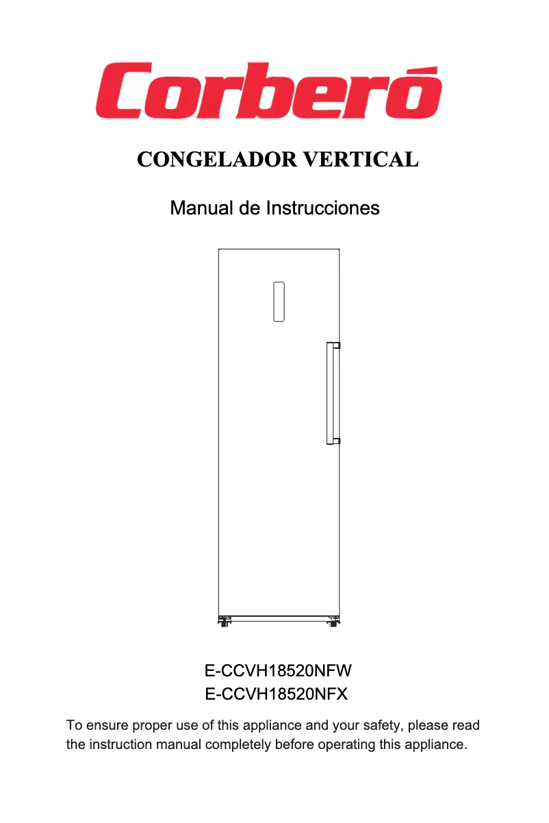 Page 1 de la notice Manuel utilisateur Corbero E-CCVH18520NFW