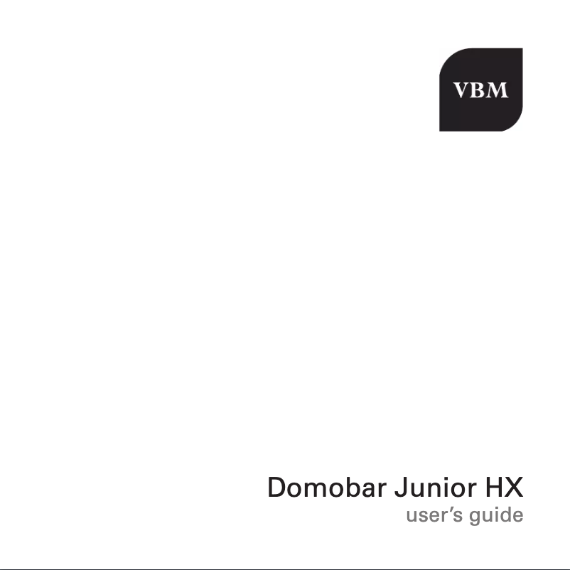 Page n°1 - Manuel utilisateur Vibiemme Domobar Junior HX